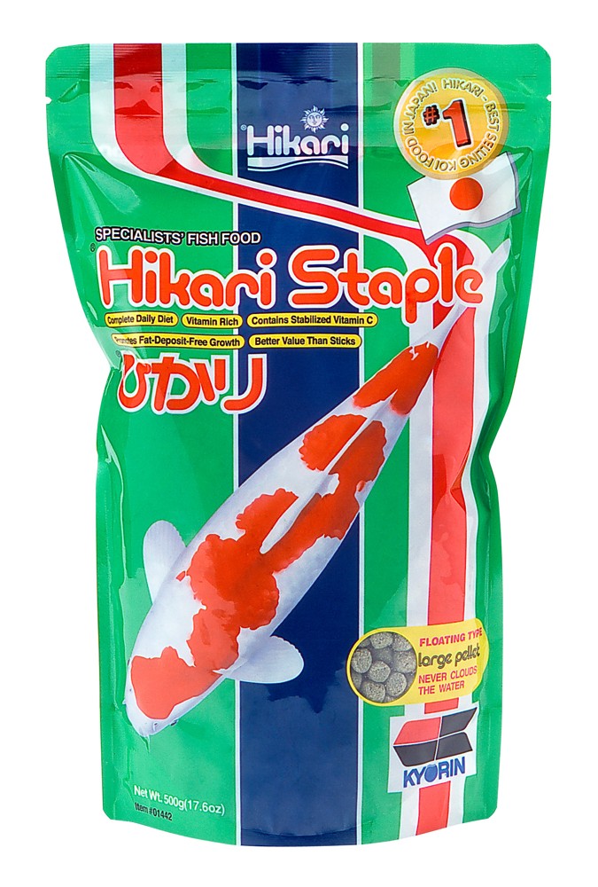 Hikari USA Staple Growth Formula Pellet Fish Food for Koi and Other Pond Fishes 17.6 oz Large
