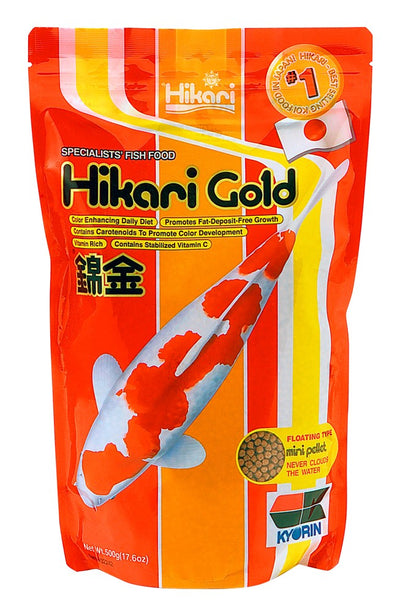 Hikari USA Gold Color Enhancing Pellet Fish Food for Koi and Pond Fishes 17.6 oz Mini