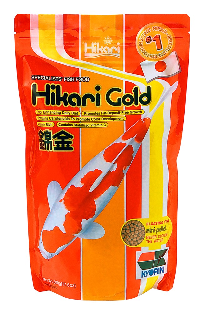 Hikari USA Gold Color Enhancing Pellet Fish Food for Koi and Pond Fishes 17.6 oz Mini