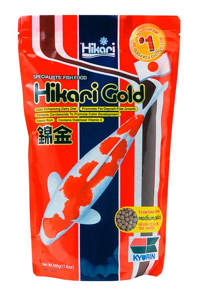 Hikari USA Gold Color Enhancing Pellet Fish Food for Koi and Pond Fishes 17.6 oz Medium