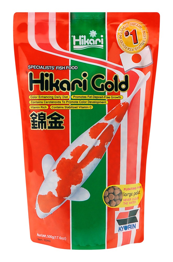 Hikari USA Gold Color Enhancing Pellet Fish Food for Koi and Pond Fishes 17.6 oz Large