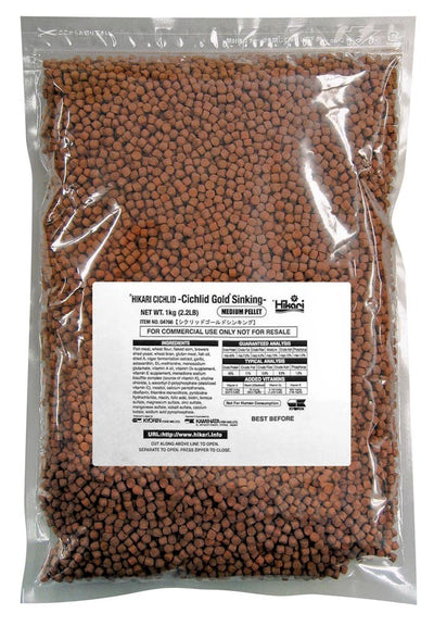 Hikari USA Cichlid Gold Sinking Pellets Fish Food 2.2 lb Medium