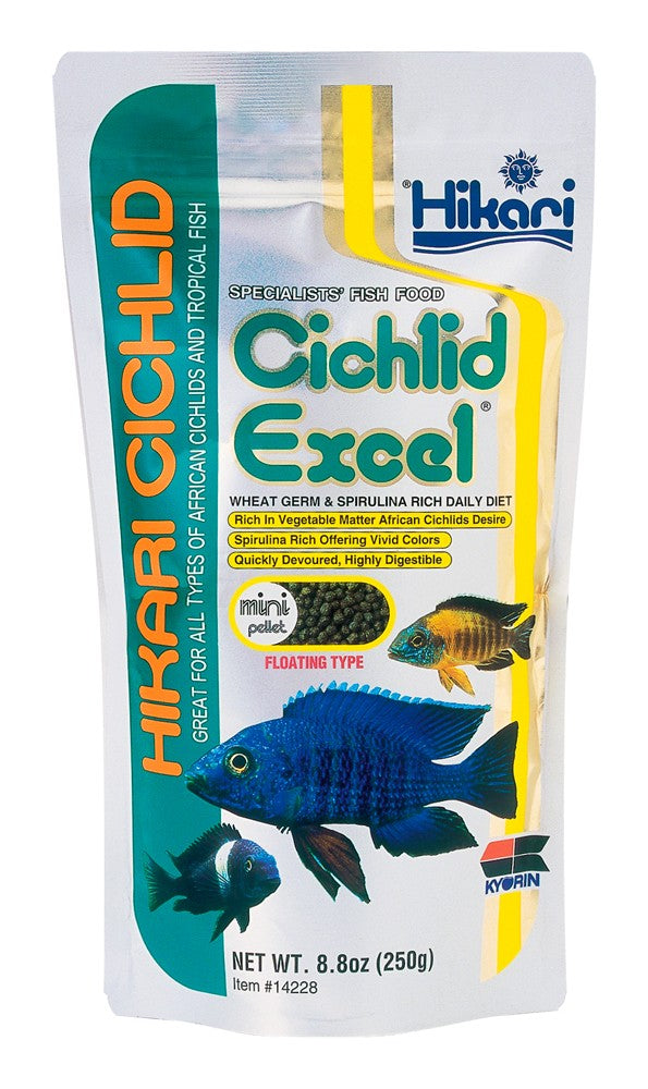 Hikari USA Cichlid Excel Pellets Fish Food 8.8 oz Mini