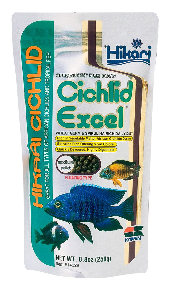 Hikari USA Cichlid Excel Pellets Fish Food 8.8 oz Medium