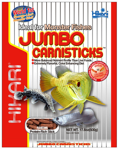 Hikari USA Jumbo CarniSticks Floating Fish Food 17.6 oz Jumbo