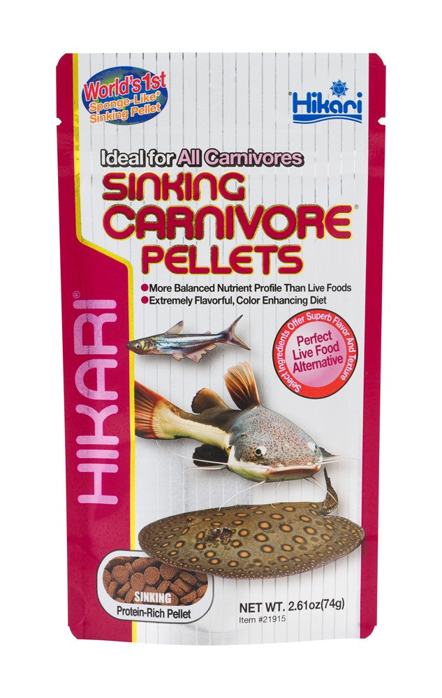 Hikari USA Sinking Carnivore Pellets Fish Food 2.61 oz