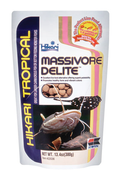 Hikari USA Massivore Delite Carnivore Pellets Fish Food 13.4 oz Large