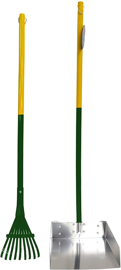 Four Paws Dog Rake and Scooper Set for Pet Waste Pick-up Large; 9.5" x 10" x 38"