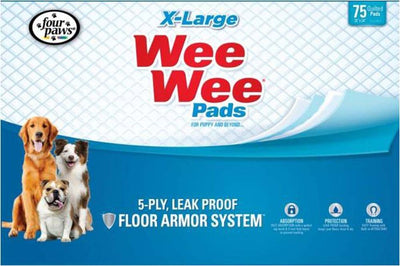 Four Paws Wee-Wee Superior Performance Dog Pads 75-Count X-Large 28" x 34"