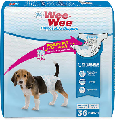 Four Paws Wee-Wee Disposable Dog Diapers 36 Count Small