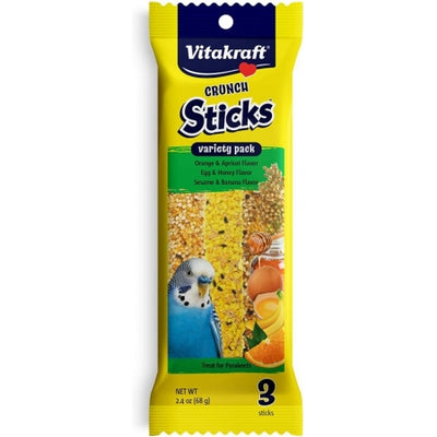 Vitakraft Crunch Sticks Variety Orange; Egg and Banana Flavor Parakeet Treat 2.4 oz 3 Count