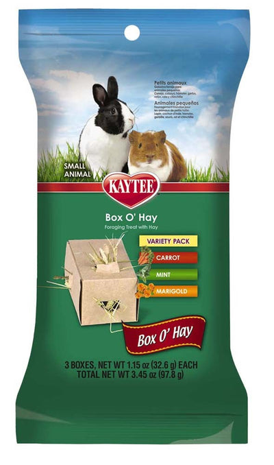 Kaytee Box O Hay Variety Pack Carrot; Mint; and Marigold 3.45 oz