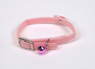 Lil Pals Elasticized Safety Kitten Collar with Jeweled Bow Pink 3-8 in x 8 in