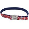 Ribbon Adjustable Nylon Dog Collar with Metal Buckle Red 5-8 in x 12-18 in