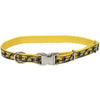 Ribbon Adjustable Nylon Dog Collar with Metal Buckle Yellow 5-8 in x 8-12 in
