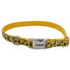 Ribbon Adjustable Nylon Dog Collar with Metal Buckle Yellow 5-8 in x 12-18 in
