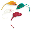 Spot Colored Plush Mice Rattle and Catnip Cat Toy Assorted 4.5 in 4 Pack