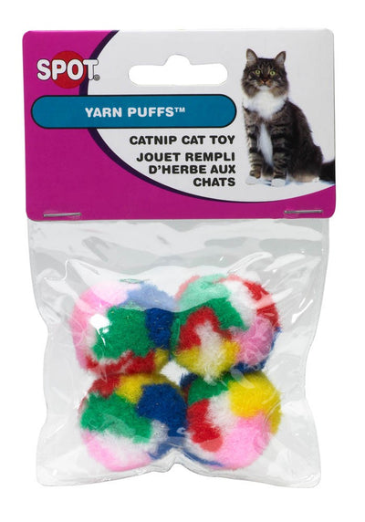 Spot Kitty Yarn Puffs Catnip Toy Assorted 1.5 in 4 Pack Small