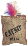 Spot Jute and Feather Sack Cat Toy with Catnip Brown 7 in