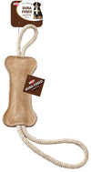Dura-Fused Dog Toy Leather Bone Brown; White 18 in