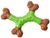 Bam-Bone Dental X-Bone Dog Toy Green/Brown 1ea/6 in