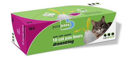 Van Ness Plastics Drawstring Cat Pan Liner White 10 Count Small