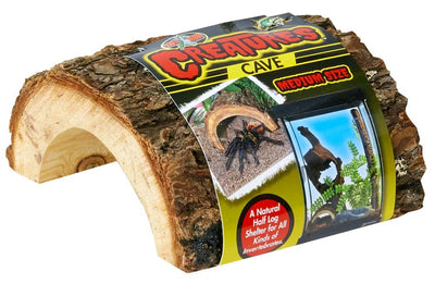 Zoo Med Creatures Cave Half Log Brown Medium