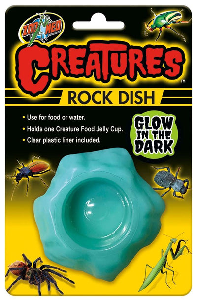Zoo Med Creatures Rock Dish Glow in the Dark Light Blue One Size