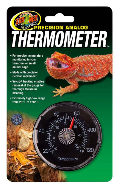 Zoo Med Precision Analog Thermometer Black