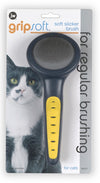 JW Pet GripSoft Cat Slicker Brush Gray; Yellow Small