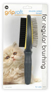 JW Pet GripSoft Cat Double Sided Brush Gray; Yellow One Size