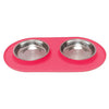 Messy Mutts Cat Double Feeder Silicone Red