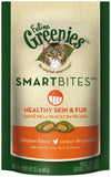 Greenies FELINE SMARTBITES Healthy Skin and Fur Chicken Flavor Cat Treat 2.1 oz