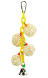 A and E Cages 4 Vine Balls on Chain with Bell Bird Toy