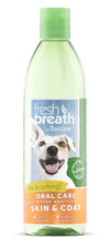 TropiClean Fresh Breath Oral Care Water Additive Plus Skin and Coat for Dogs 16 fl. oz