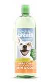TropiClean Fresh Breath Oral Care Water Additive Plus Skin and Coat for Dogs 33.8 fl. oz