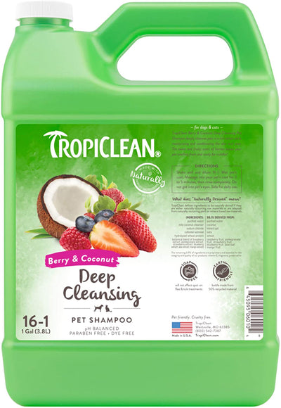 TropiClean Berry & Coconut Deep Cleansing Shampoo for Pets 1 gal