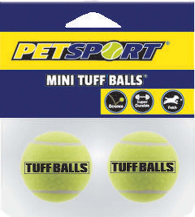 Petsport USA Tuff Ball Dog toy Yellow 2 Pack 1.5 in Mini
