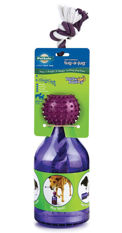 Busy Buddy Tug-a-Jug Dog Toy Purple Medium Large