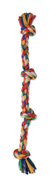 Mammoth Pet Products Cloth Dog Toy Rope 4 Knot Tug 4 Knots Assorted 27 in Large