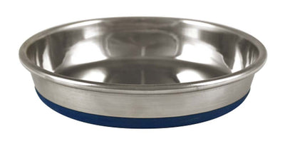 OurPets Premium Rubber Bonded Stainless Steel Cat Bowl Silver 12 oz