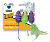 OurPets Three Twined Mice Catnip Toy Green; Purple 3 Pack
