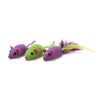 OurPets Three Twined Mice Catnip Toy Green; Purple 3 Pack; Mass