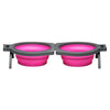 Loving Pets Travel Double Diner Dog Bowl Pink Small